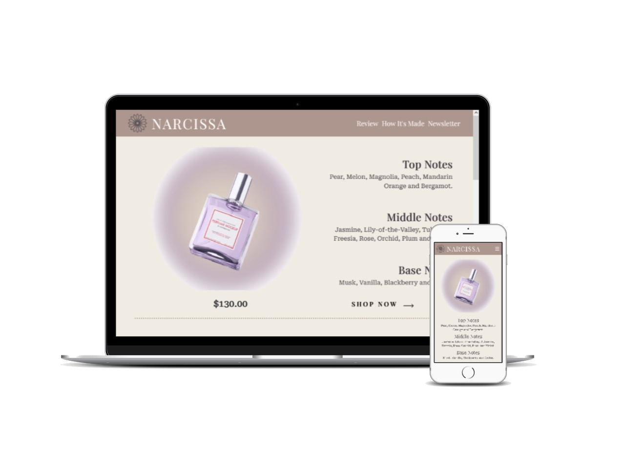 product landing page responsive mockup