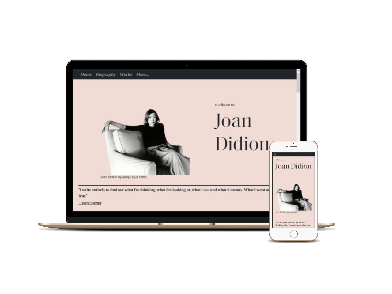 tribute page responsive mockup